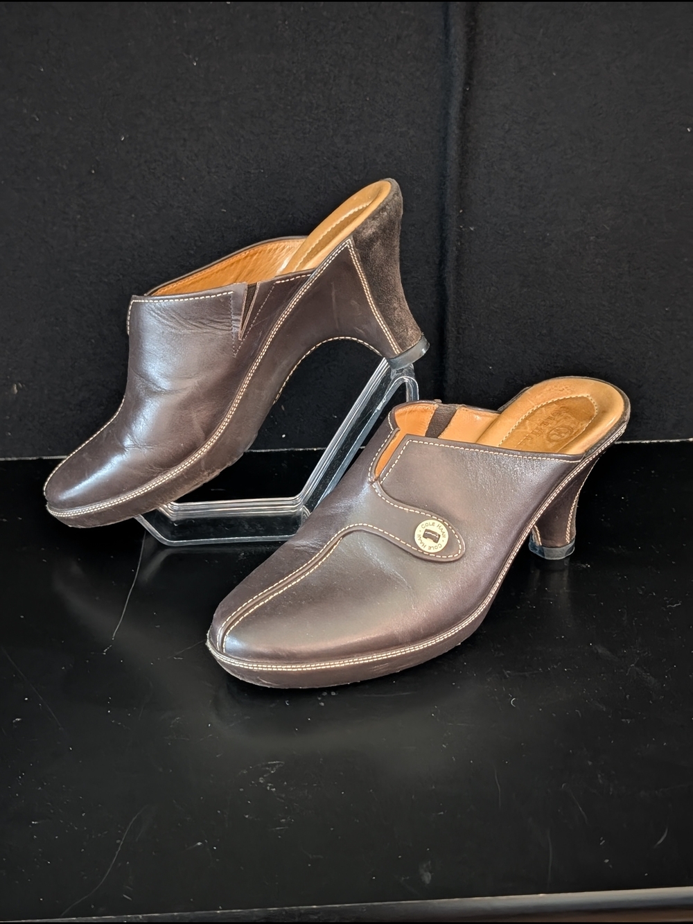 Cole Haan D15241 Heeled Leather Mule Clogs Made in Brazil Women’s Size 7B Comfy